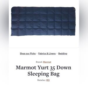 NEW $250 Marmot 35°F Long Sleeping Bag 650